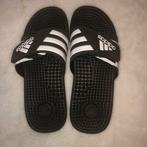 Adidas Black and White Slides